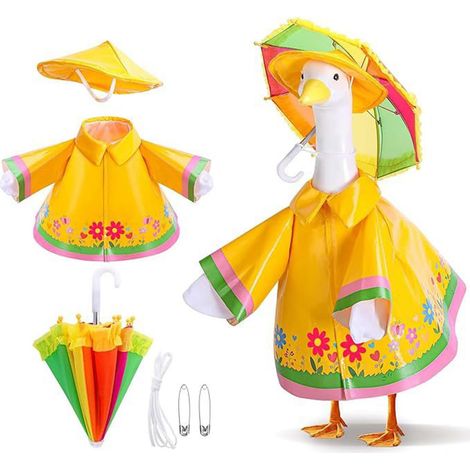 Traje hawaiano impermeable para una figura de ganso de 58 cm de altura, primavera/verano (verde hawaiano + amarillo) (1/5)