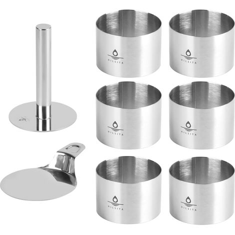 6 Pièces Cercle A Patisserie, Acier Inoxydable, Anneau A Gateau, Outil Cuisson, Dessert, Tartare