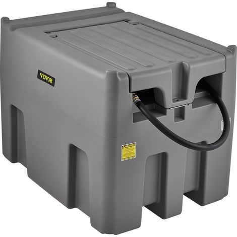 Réservoir Diesel Portable 439 L Cuve de Ravitaillement Polyéthylène Gris avec Pompe Transfert 12 V Jauge de Carburant Tuyau 4 m Buse Ravitaillement pour Véhicules Appareils Agriculture Industrie (1/5)