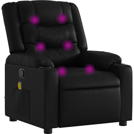 Maison Exclusive - Massage-Relaxsessel, Kunstleder, Schwarz