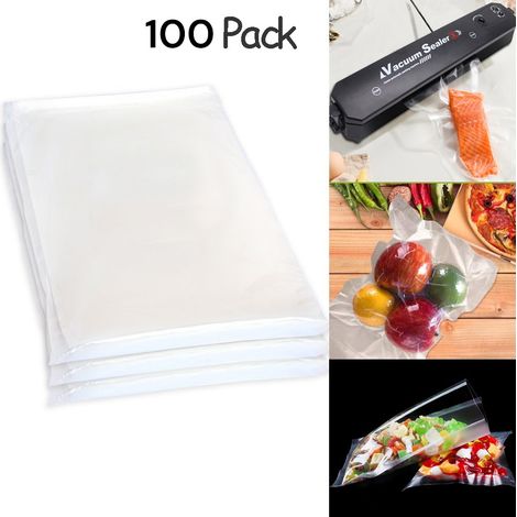 Sachets de conservation transparents pour aliments - maille simple face - 17 x 25 cm - adaptés à la conservation des aliments - lot de 100 - sachets sous vide (1/5)