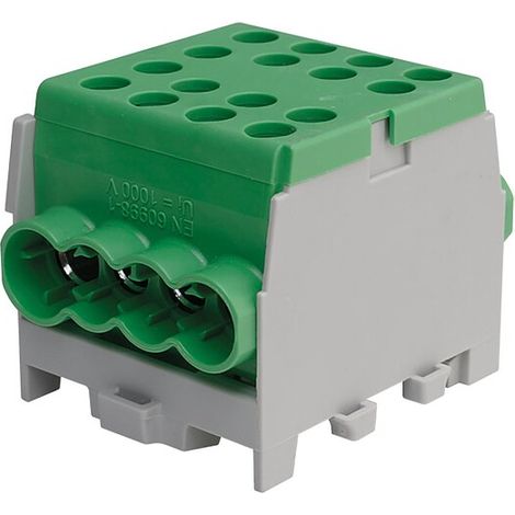 Hauptleitungs-Abzweigklemme - grün, 1-polig 2x Eingang 35 mm² / 6x Ausgang 25 mm²