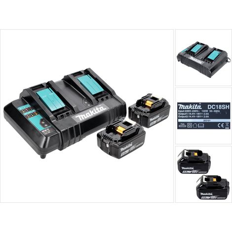 Makita Power Source Kit 18 V avec 2x BL 1850 B 5,0 Ah batterie ( 197280-8 ) + DC 18 SH double chargeur ( 199687-4 ) (1/5)