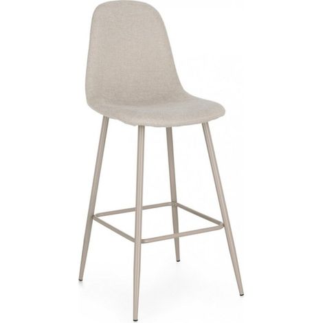Sgabello Bar in Acciaio, Tortora/Beige (1/2)