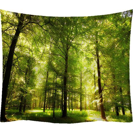 Tapisserie Nature Tapisserie Arbre Brumeux Tapisserie Ruisseau de la Jungle Tapisserie Paysage Psychédélique.. (1/5)