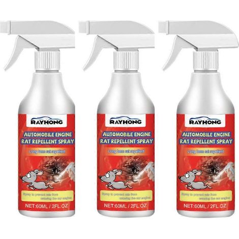 Huile essentielle de menthe poivrée 3x contre les rats et les moteurs de voiture, spray anti-rats, spray de protection pour la maison et le moteur de voiture (1/4)