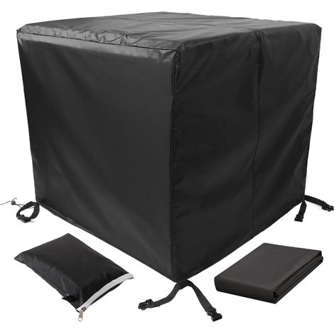 Gartenmöbelabdeckung 60x60x60cm Oxford Schwarz Gartentischabdeckung für Gartenmöbel Wasserdicht Winddicht UV-beständig Kältebeständig