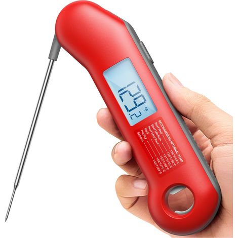 F1 Turbo Thermomètre de Cuisine Numérique, 0,5s Lecture Instantanée, Précision ±0,3°C, Étanche IP67, Écran Rétroéclairé Auto-Rotatif, Sonde Température pour Viande BBQ Four (1/5)