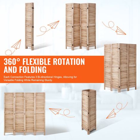 Cloison de Séparation en Bois Séparateur de Pièce Pliable à 4 (1/5)