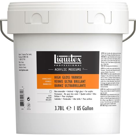 Vernis Ultra Brillant pour Peintures Acryliques – Ne Jaunit Pas, Sèche Transparent – Seau de 3,78 L, Transparent Brillant (1/5)