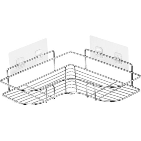 Stainless Steel Corner Shower Caddy with Heart Triangle (1/4)