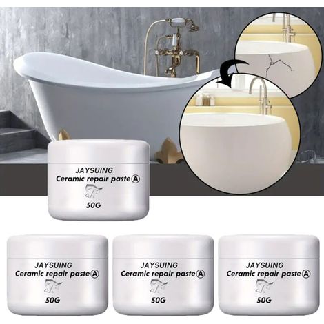 Pâte de réparation de carreaux de céramique, 200g, Kit de réparation professionnel pour baignoire et -DOUche, répare rapidement les fissures-DOU