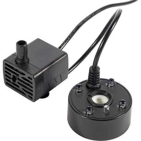 Pompe à eau ultrasonique 2 en 1 USB 5V avec atomiseur, brumisateur, fontaine, bassin, jardin, rocaille, aquarium et humidificateur (1/5)
