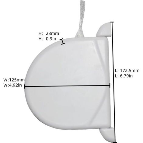 Bardusch - Avvolgitore per cinghia per tapparelle con cinghia larga 14 mm, 5 m, montaggio a parete, girevole a 180° (Rotondo) (1/4)