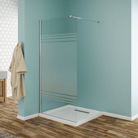 Parete Walk-In in vetro temperato opaco 8mm con profili cromo H190 - 150 cm (1/4)