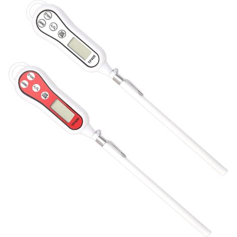 2-Piece Digital Cooking Thermometer Set - Instant Read Kitchen Thermometer with Long Probe  For BBQ, Oil, Meat, Food, Milk, Wine (1/5)
