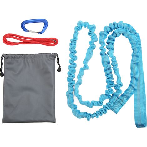 Corde élastique de traction pour vélo, idéale pour une utilisation parent-enfant (bleue). (1/5)