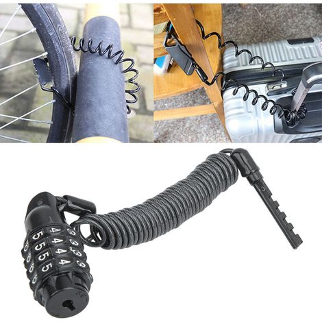 Universelles Diebstahlsicherungskabel für Motorradhelme mit PIN-Code, Karabiner und schwarzem Zahlenschloss (1/5)