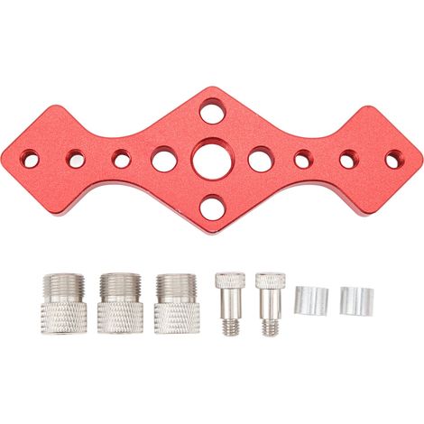 Kit de guidage pour chevilles auto-centrant, poinçon vertical de perçage, gabarit de doweling pour menuiserie, outil de connexion pour planches en bois rouge (1/5)