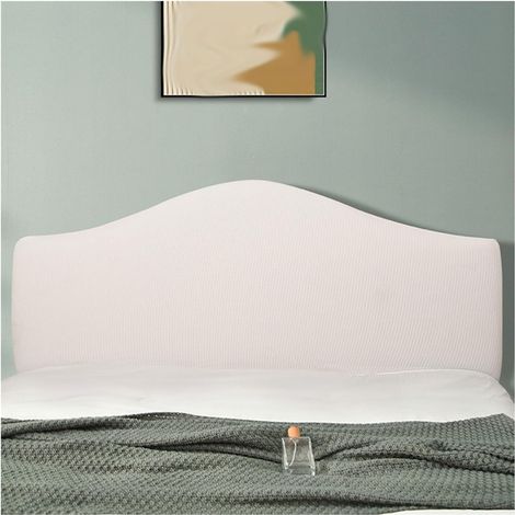 (White,180cm) Housse de tête de lit en Jacquard Extensible et Soyeux, Respirante, Lavable et Antipoussière, idéale for Une décoration de Chambre Moderne (1/5)