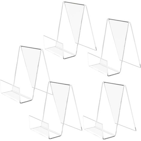 Étagère en acrylique transparent, 5 étagères transparentes pour exposer livres, cahiers, albums photo, livres d'images, menus, magazines (1/5)