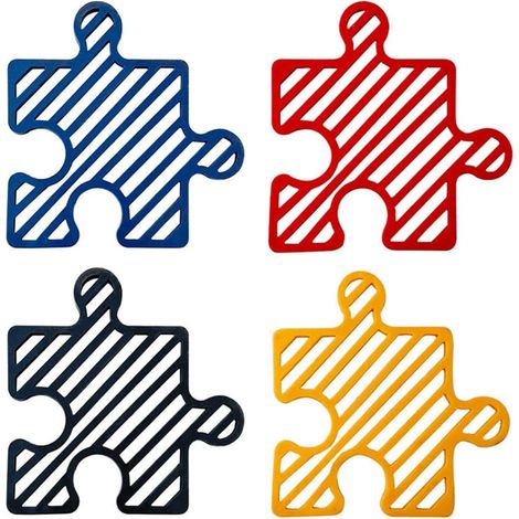 CSPARKV 4 Pieces Coasters, Coasters, Puzzle Shapes, Cup Coasters, Can Be Spliced Freely, Can Be Hung, Non-Slip Coasters for Beer Glass, Coffee Mugs