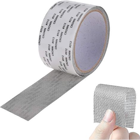 Anti - insectes / anti - mouches fenêtre fenêtre fenêtre trou fort autocollant fibre de verre réparation ruban adhésif (gris) (1/5)