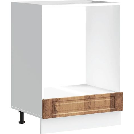 Mueble para horno clásico compacto de 60 x 46 x 81,5 cm con espacio de almacenamiento acabado en madera de ingeniería antigua madera envejecida 020050310 (1/5)