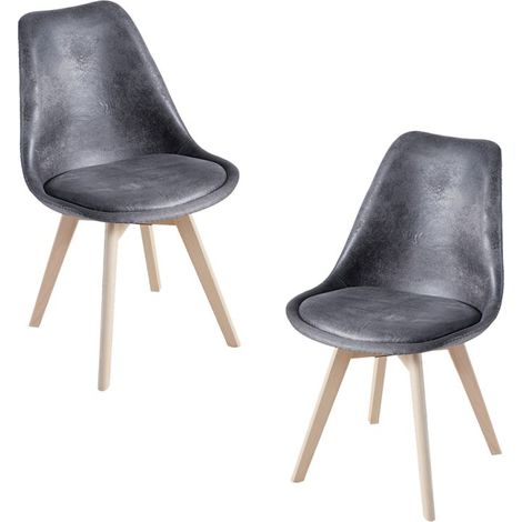 Packs Sillas Comedor - Pack 2 Sillas Synk Vintage - Gris oscuro (1/4)