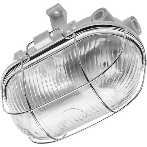 Lampe canal Sanguesa KAM E27 IP54 40W, grille blanche - V-KAM060-00