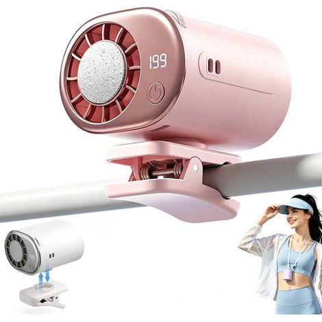 Ventilateur de voiture à pince, rotation à 360°, refroidissement partiel jusqu'à 16°C, 199 vitesses, LED, mini ventilateur portable à porter sur le siège arrière, unité de refroidissement personnelle (1/5)