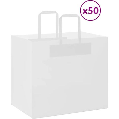 Papiertragetaschen 50 Stk. mit Henkeln Weiß 32x22x28 cm
