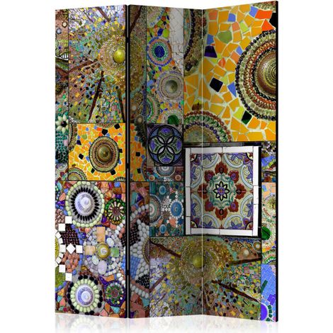 Paravent 3 Volets "Solar Mosaic" 135x172cm (1/2)