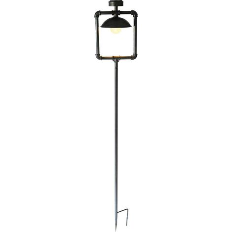 Lampe d'extérieur Lampadaire Lampe de jardin Capteur crépusculaire Noir Métal H 158 cm