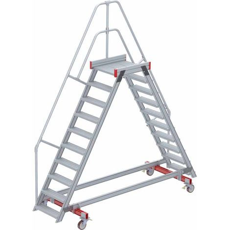 Euroline 512 mobiler Überstieg 60° Stufenausführung Alu gerieft Stufenbreite 600mm 10 Stufen