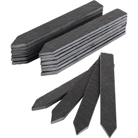 Slate Garden Labels, Pack of 30 Plant Labels, 15 x 2 cm, Double-Sided Reusable, Natural, Waterproof for Vegetable Garden, Seeding, Herbs, Flowers, Fruits, Greenhouse and Pots (1/5)