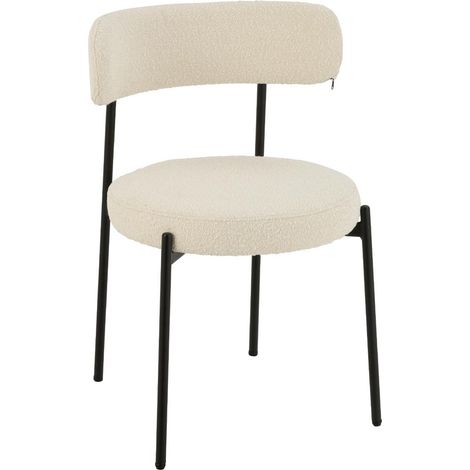 Chaise en Tissu Bouclé "Aldo" 76cm Blanc (1/5)