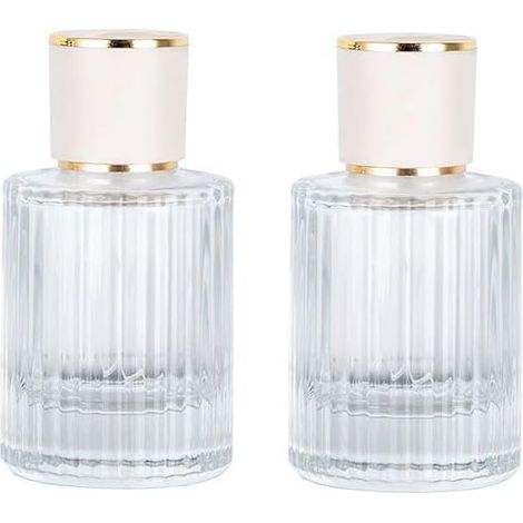 2 flacons vaporisateurs en verre transparent de 50 ml, flacons vaporisateurs rechargeables vides pour le voyage, flacons vaporisateurs à brume fine pour huiles essentielles, cosmétiques, parfums (1/5)