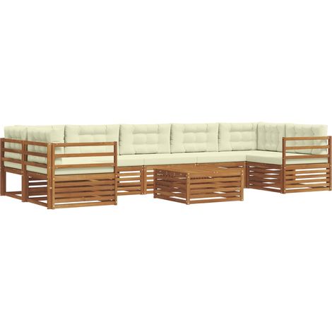 Outdoor Sofa Set with Cushion 8 pcs Natural and Cream vidaXL (1/5)