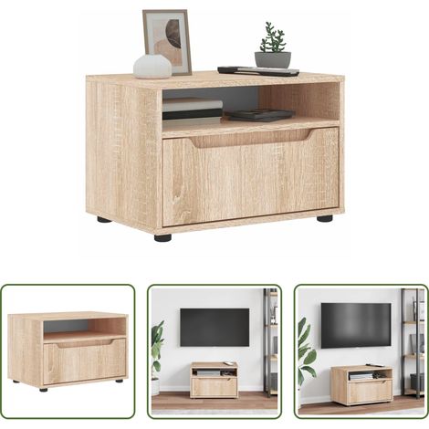 Rangement salon - Meuble TV VISNES chêne sonoma 60x40x38 cm bois d'ingénierie (1/5)