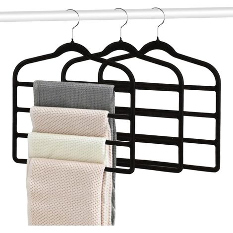 3 Pièces Cintre Pantalon Gain de Place, AntidéRapant Cintre Multiple (1/5)