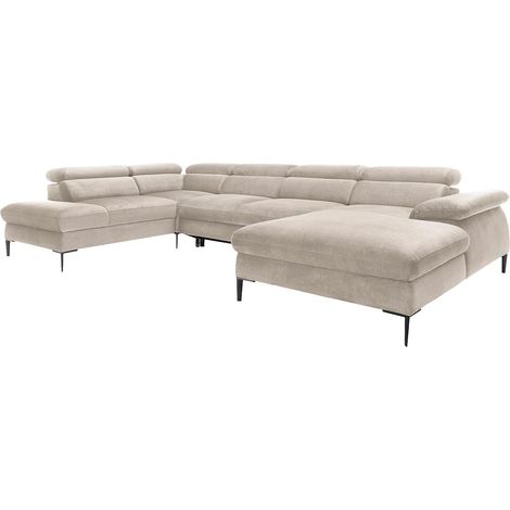 Divano letto panoramico in Velluto Beige - Angolo a destra - SEPINA di PASCAL MORABITO