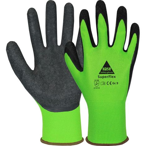 Hase Sicherheitshandschuhe Superflex grey Größe 8, Polyamid/Latex 10 Stk (1/4)