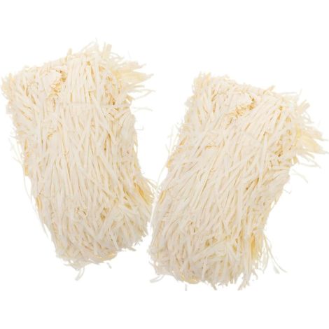 bags of beige paper shreds as packaging filler and