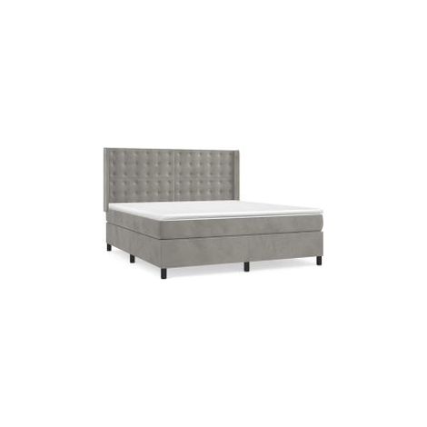 Sommier à lattes de lit et matelas Gris clair 180x200 Velours (1/5)