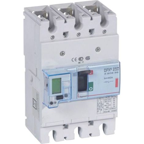 Disjoncteur électronique DPX³250 pouvoir de coupure 36kA 400V - 3P - 40A - LEGRAND