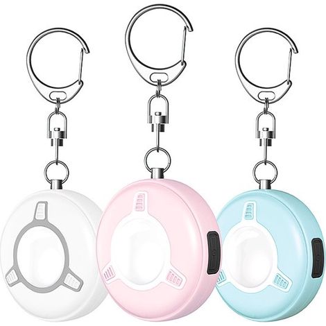 Allarme di sicurezza per donne, 130 dB, ricaricabile tramite USB-C, indicatore LED e moschettone, allarme batteria scarica, portachiavi per autodifesa, rosa (1/5)