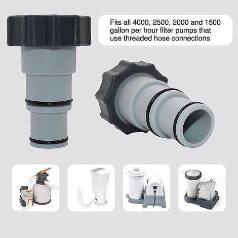 Raccord de rechange Intex en S à bride pour tuyau d'arrosage, compatible avec les pompes à connexion filetée (paire d'outils et d'équipements d'arrosage). (1/5)