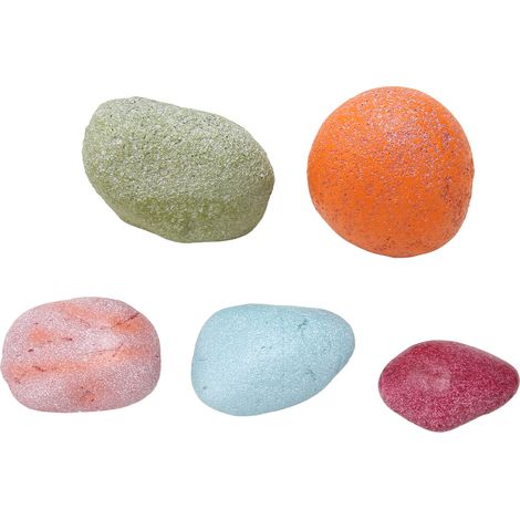 Lot de 5 pierres décoratives colorées pour aquarium : aménagement paysager innovant, galets de rivière aux couleurs naturelles. (1/5)