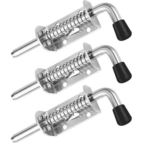Verrou à Boulon Loquet Ressort acier inoxydable Porte Garage, Portes Jardin, Placard (1/2)